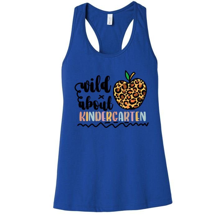 Wild About Kindergarten Leopard Back To School Teacher's Day Gift Women's Racerback Tank