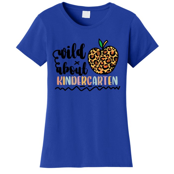 Wild About Kindergarten Leopard Back To School Teacher's Day Gift Women's T-Shirt