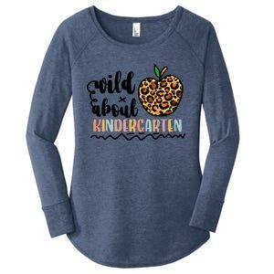 Wild About Kindergarten Leopard Back To School Teacher's Day Gift Women's Perfect Tri Tunic Long Sleeve Shirt