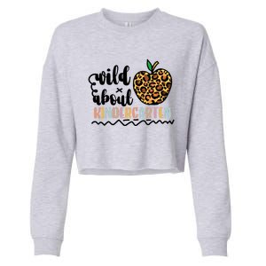 Wild About Kindergarten Leopard Back To School Teacher's Day Gift Cropped Pullover Crew