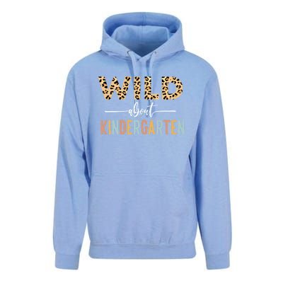 Wild About Kindergarten Leopard Teacher Back To School Gift Unisex Surf Hoodie