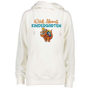 Wild About Kindergarten Gift Womens Funnel Neck Pullover Hood