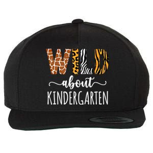 Wild About Kindergarten Teacher Leopard Print Gift Wool Snapback Cap