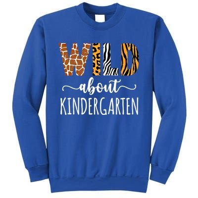 Wild About Kindergarten Teacher Leopard Print Gift Sweatshirt