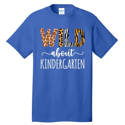 Wild About Kindergarten Teacher Leopard Print Gift Tall T-Shirt