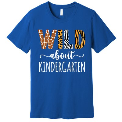 Wild About Kindergarten Teacher Leopard Print Gift Premium T-Shirt