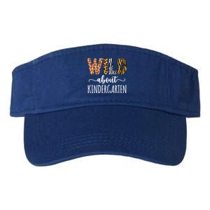 Wild About Kindergarten Teacher Leopard Print Gift Valucap Bio-Washed Visor