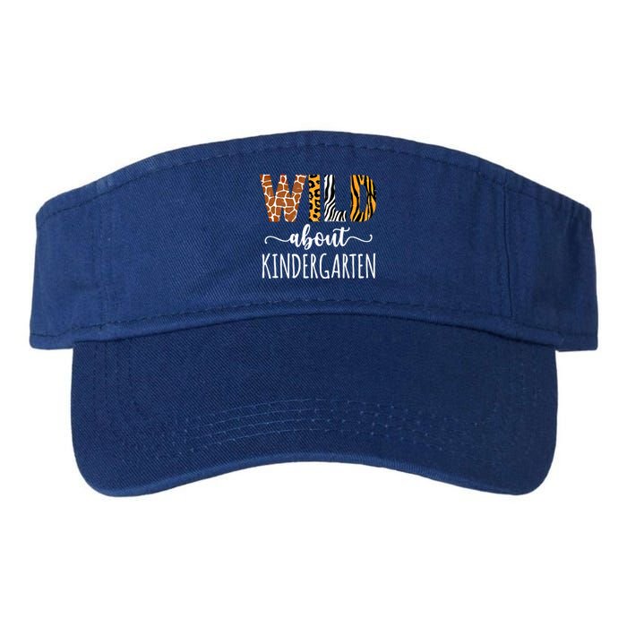 Wild About Kindergarten Teacher Leopard Print Gift Valucap Bio-Washed Visor