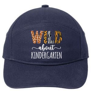 Wild About Kindergarten Teacher Leopard Print Gift 7-Panel Snapback Hat