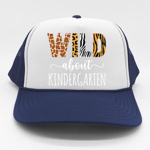 Wild About Kindergarten Teacher Leopard Print Gift Trucker Hat