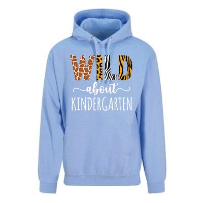 Wild About Kindergarten Teacher Leopard Print Gift Unisex Surf Hoodie