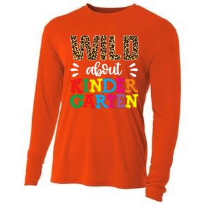 Wild About Kindergarten Teacher Gift Back To School Leopard Meaningful Gift Cooling Performance Long Sleeve Crew