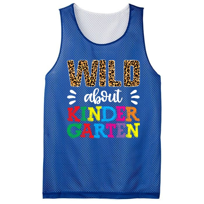 Wild About Kindergarten Teacher Gift Back To School Leopard Meaningful Gift Mesh Reversible Basketball Jersey Tank