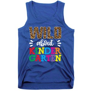 Wild About Kindergarten Teacher Gift Back To School Leopard Meaningful Gift Tank Top