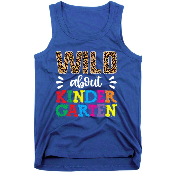 Wild About Kindergarten Teacher Gift Back To School Leopard Meaningful Gift Tank Top