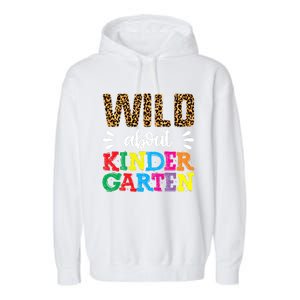 Wild About Kindergarten Teacher Gift Back To School Leopard Meaningful Gift Garment-Dyed Fleece Hoodie