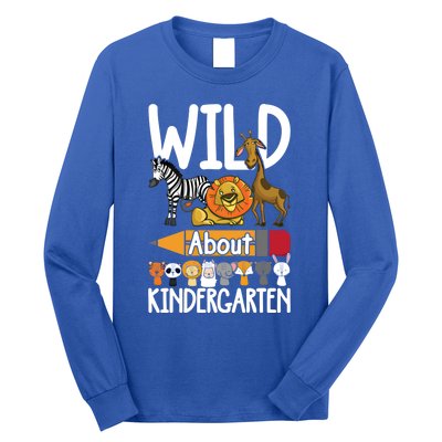 Wild About Kindergarten Back To School Teacher Student Gift Long Sleeve Shirt