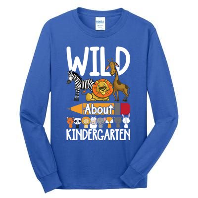 Wild About Kindergarten Back To School Teacher Student Gift Tall Long Sleeve T-Shirt