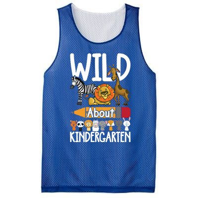 Wild About Kindergarten Back To School Teacher Student Gift Mesh Reversible Basketball Jersey Tank