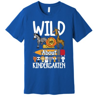 Wild About Kindergarten Back To School Teacher Student Gift Premium T-Shirt