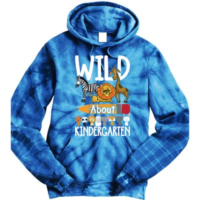 Wild About Kindergarten Back To School Teacher Student Gift Tie Dye Hoodie