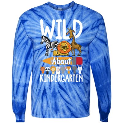 Wild About Kindergarten Back To School Teacher Student Gift Tie-Dye Long Sleeve Shirt