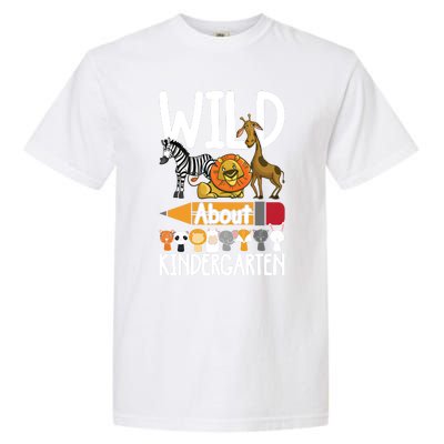 Wild About Kindergarten Back To School Teacher Student Gift Garment-Dyed Heavyweight T-Shirt