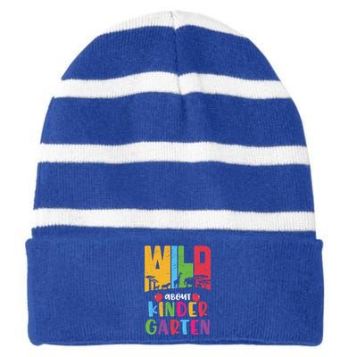 Wild About Kindergarten Cute Kindergarten Cute Gift Striped Beanie with Solid Band