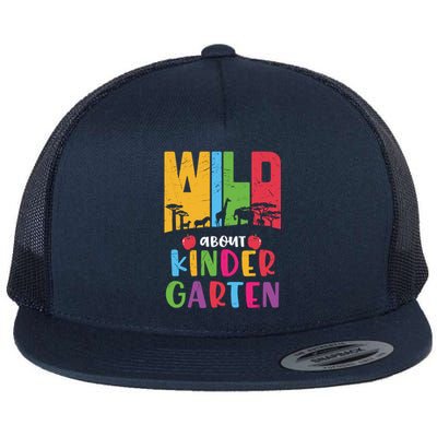 Wild About Kindergarten Cute Kindergarten Cute Gift Flat Bill Trucker Hat