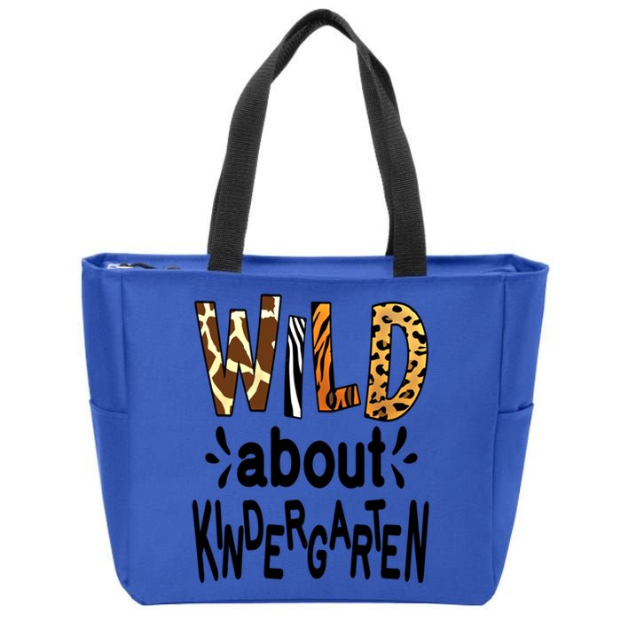 Wild About Kindergarten Teacher First Day Of Kindergarten Gift Zip Tote Bag