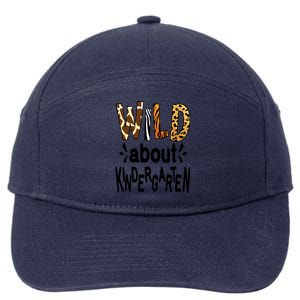 Wild About Kindergarten Teacher First Day Of Kindergarten Gift 7-Panel Snapback Hat