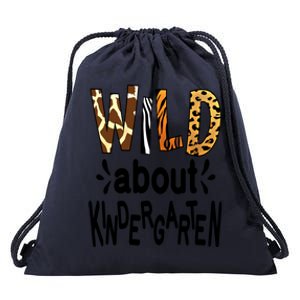 Wild About Kindergarten Teacher First Day Of Kindergarten Gift Drawstring Bag