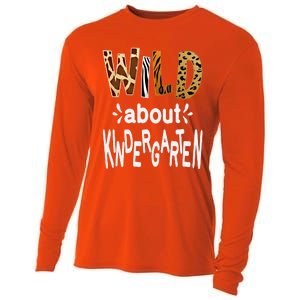 Wild About Kindergarten Teacher First Day Of Kindergarten Gift Cooling Performance Long Sleeve Crew