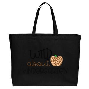 Wild About Kindergarten Leopard School Grade Teacher Gift Cotton Canvas Jumbo Tote