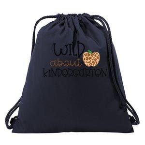 Wild About Kindergarten Leopard School Grade Teacher Gift Drawstring Bag