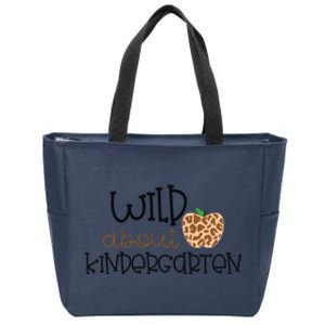 Wild About Kindergarten Leopard School Grade Teacher Gift Zip Tote Bag