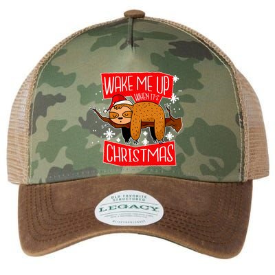 Wake Me Up When It's Christmas Funny Sloth Legacy Tie Dye Trucker Hat