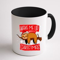 Wake Me Up When It's Christmas Funny Sloth Mug