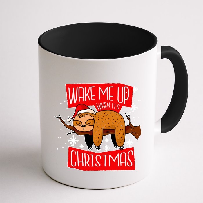 Wake Me Up When It's Christmas Funny Sloth Mug