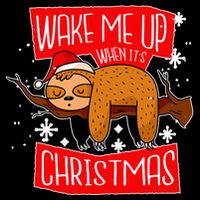 Wake Me Up When It's Christmas Funny Sloth 16 in Basic Backpack