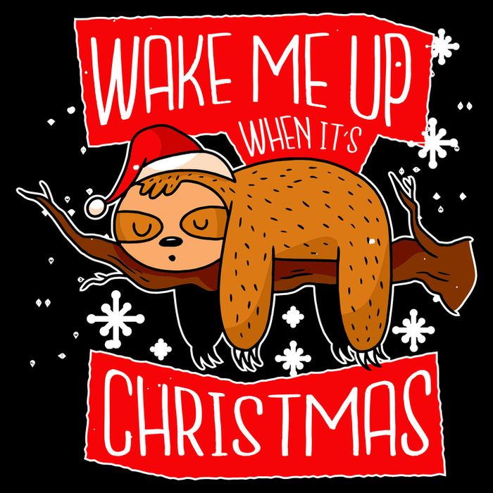 Wake Me Up When It's Christmas Funny Sloth 16 in Basic Backpack