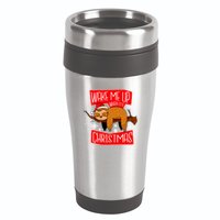 Wake Me Up When It's Christmas Funny Sloth 16oz Travel Tumbler