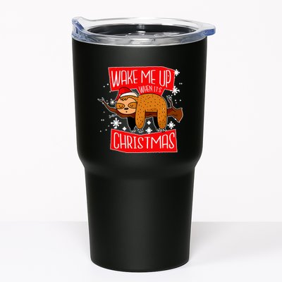 Wake Me Up When It's Christmas Funny Sloth Tumbler