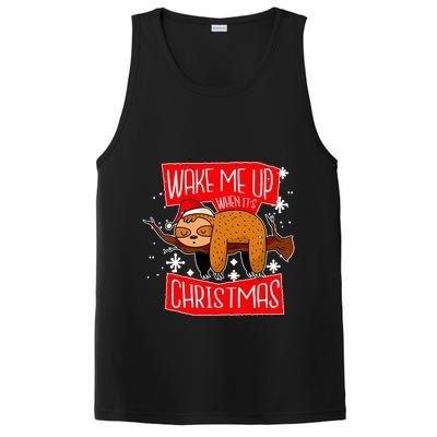 Wake Me Up When It's Christmas Funny Sloth PosiCharge Competitor Tank
