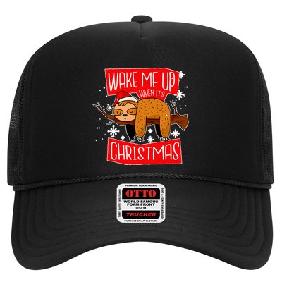Wake Me Up When It's Christmas Funny Sloth Trucker Hat