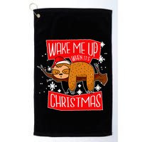 Wake Me Up When It's Christmas Funny Sloth Golf Towel