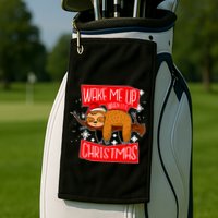 Wake Me Up When It's Christmas Funny Sloth Golf Towel