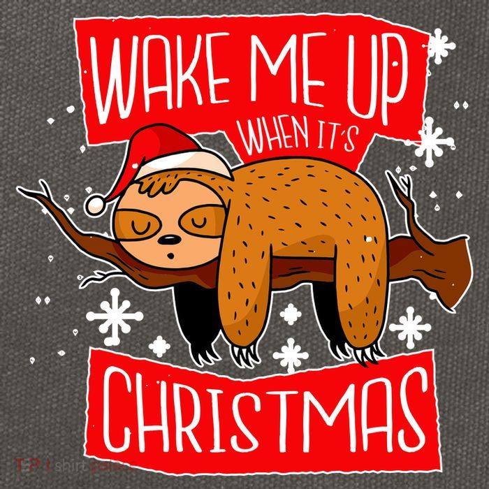 Wake Me Up When It's Christmas Funny Sloth Cotton Canvas Backpack