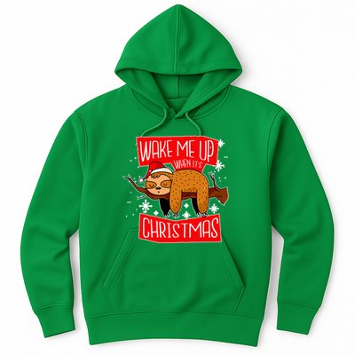 Wake Me Up When It's Christmas Funny Sloth Hoodie