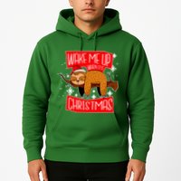 Wake Me Up When It's Christmas Funny Sloth Hoodie